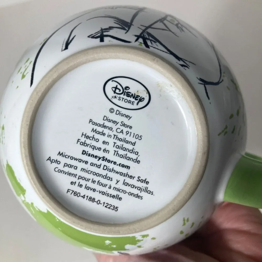 Disney Tink‎ Tinkerbell Coffee Mug White Green 3 x 4